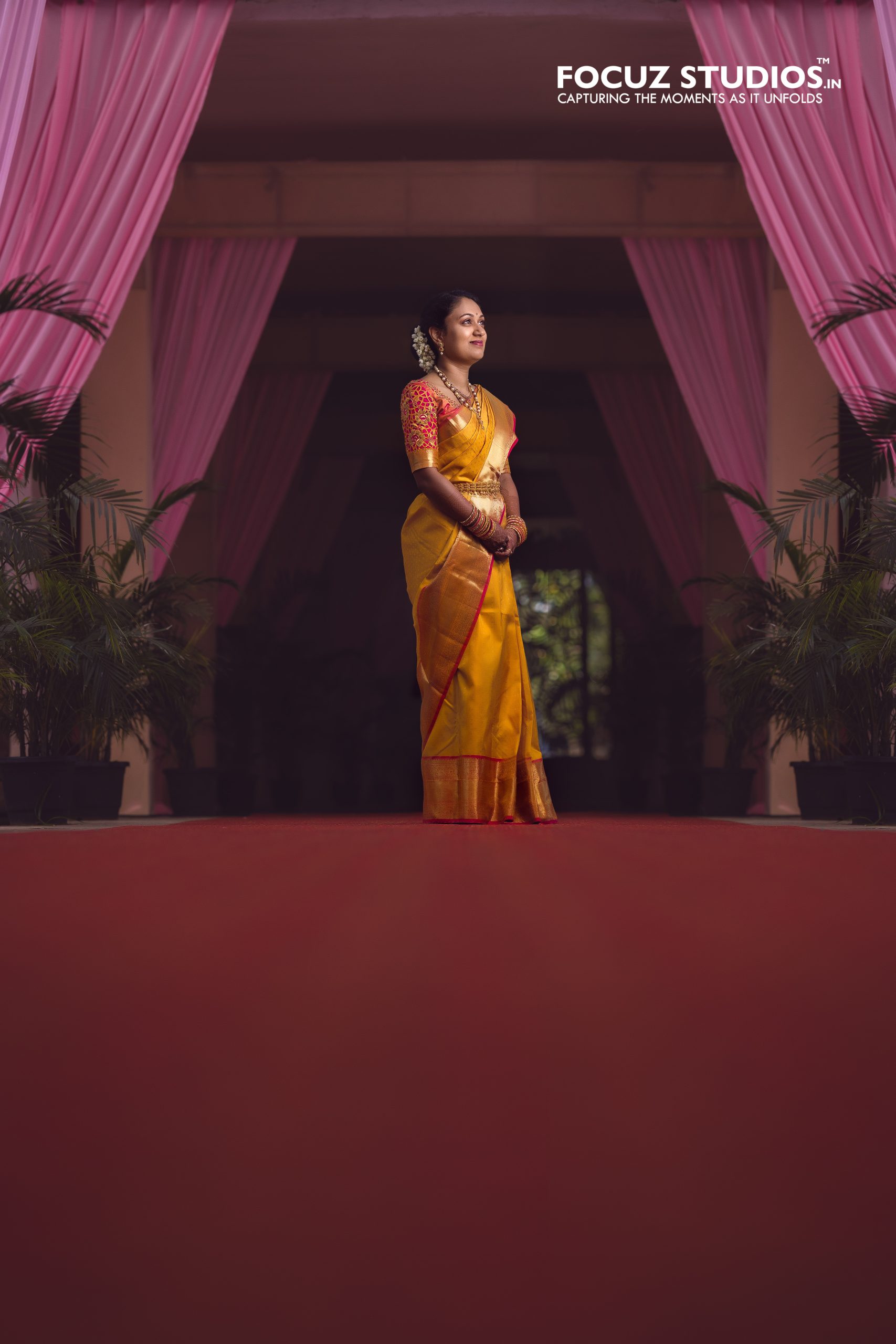 Traditional bridal portrait in colourful attire