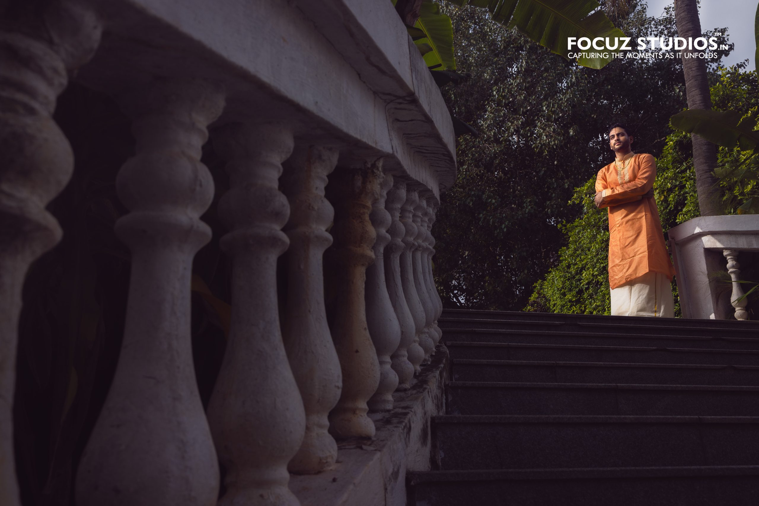 Creative portrait of the groom
