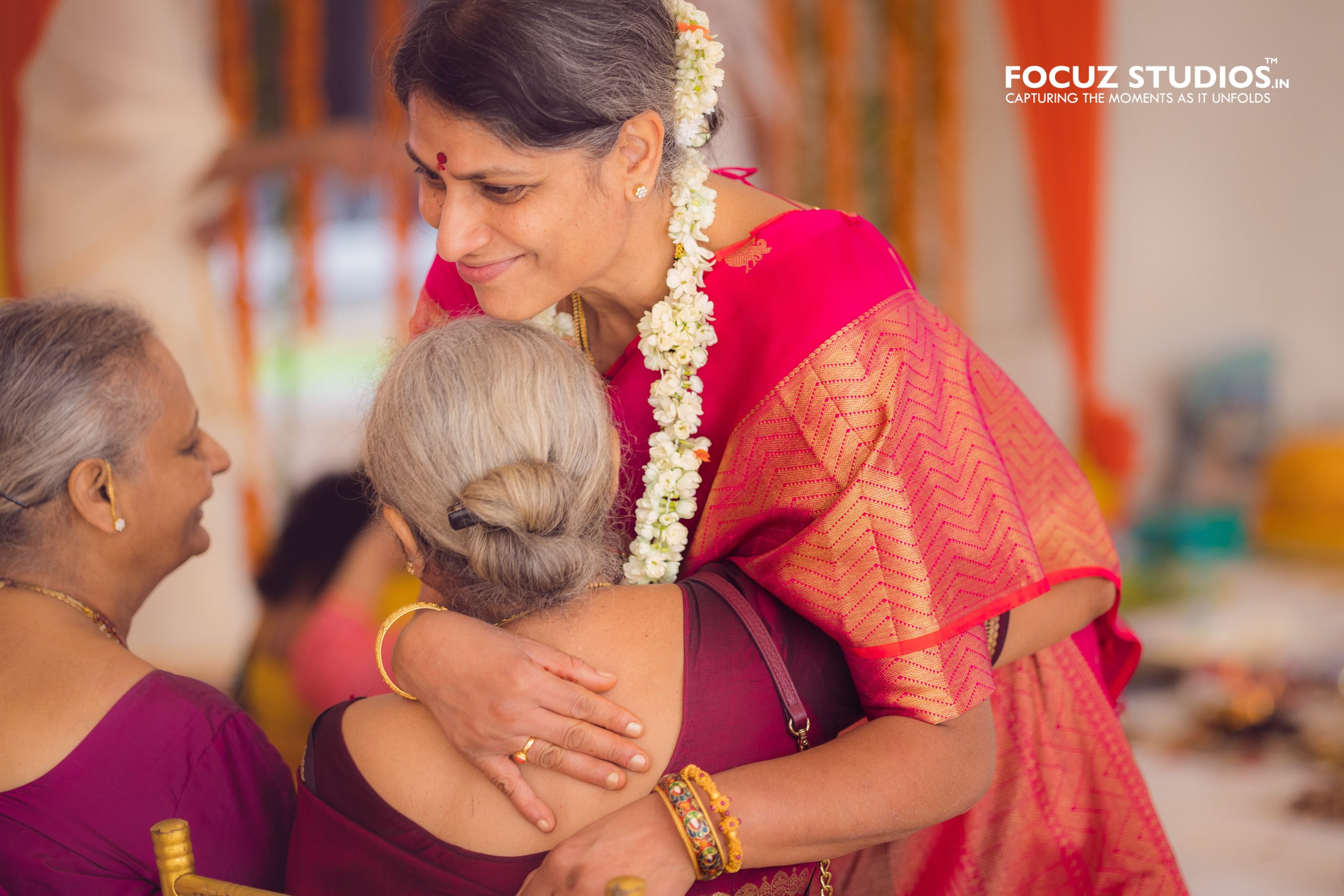 Emotional family interaction during the ceremony