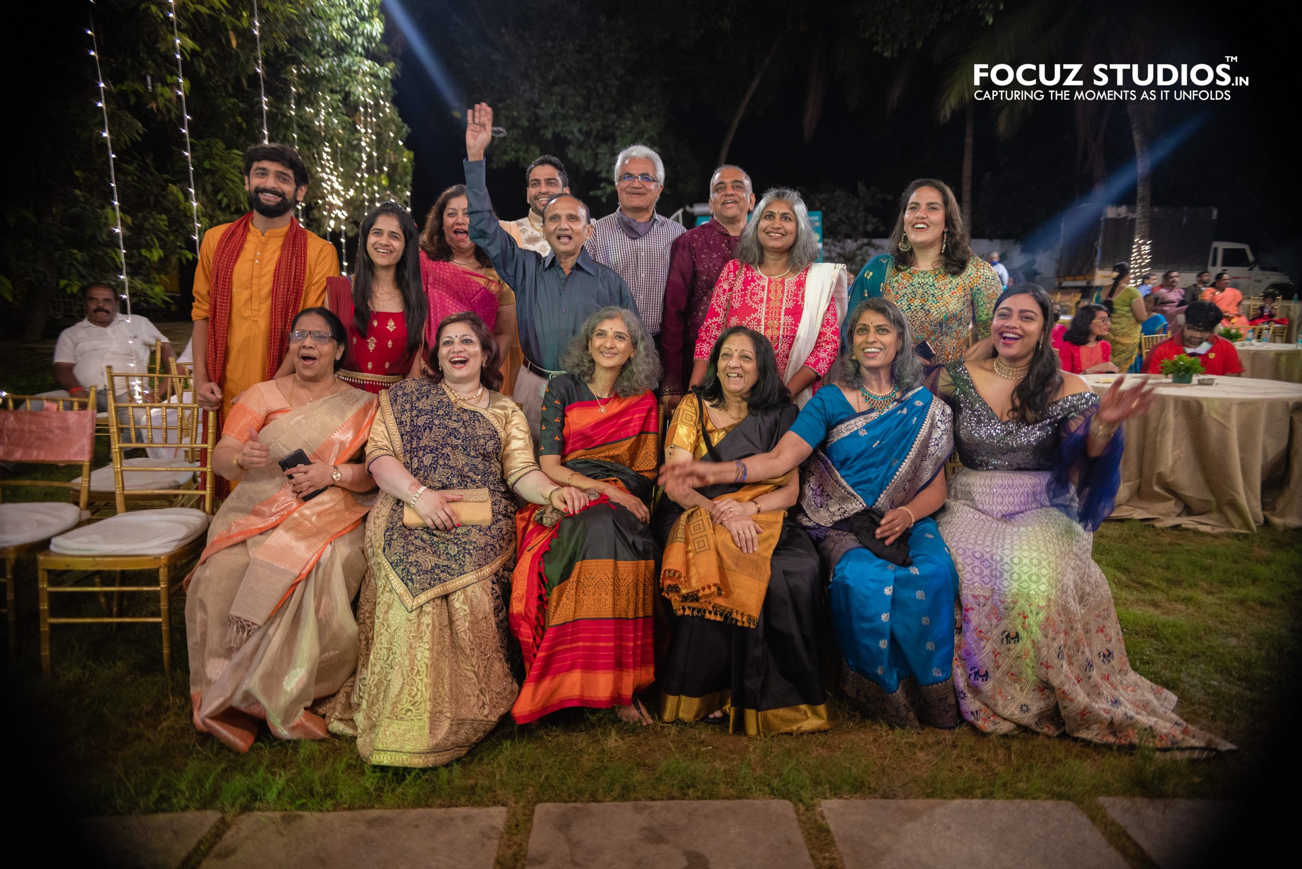 Family group photograph at Nikita and Pranav Sangeet