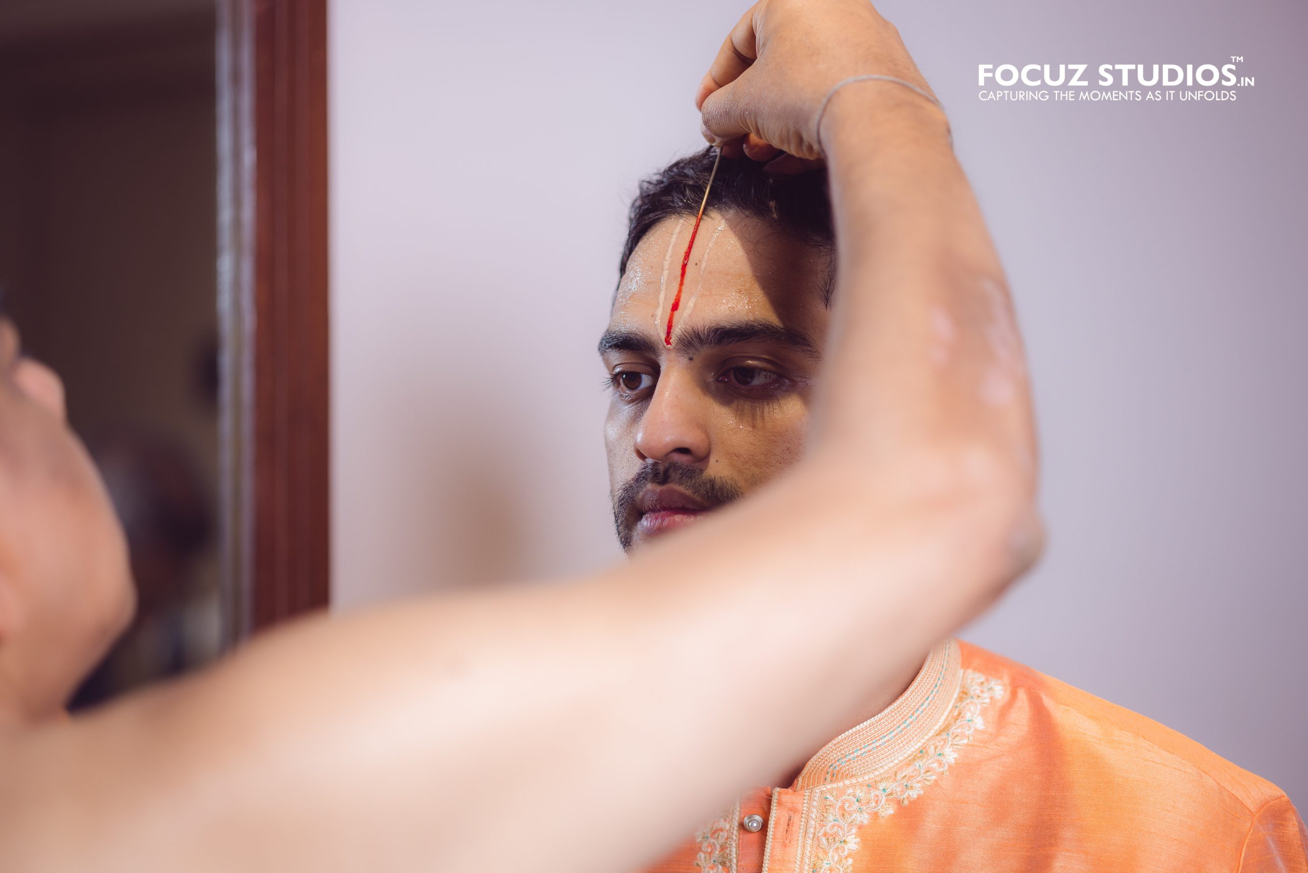 Groom preparing for the traditional ceremony