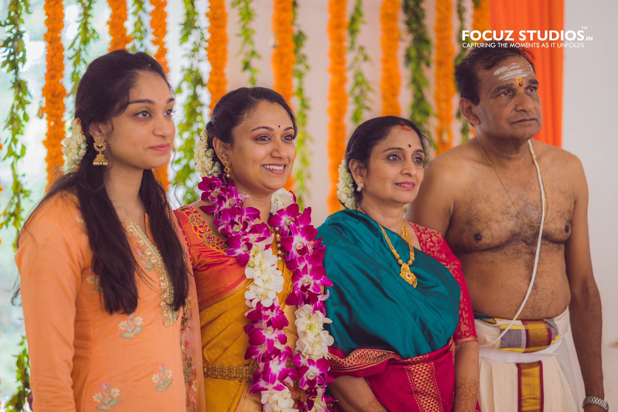 Nikitha with her family during the ceremony