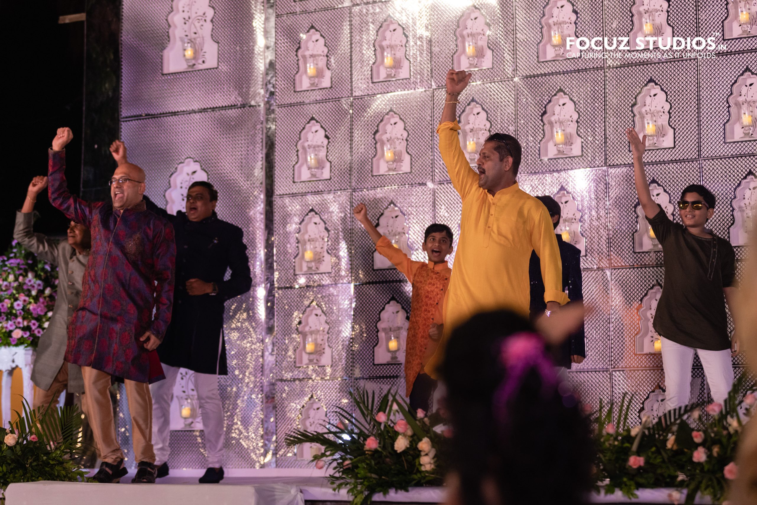 Group dance performance during Chennai Sangeet