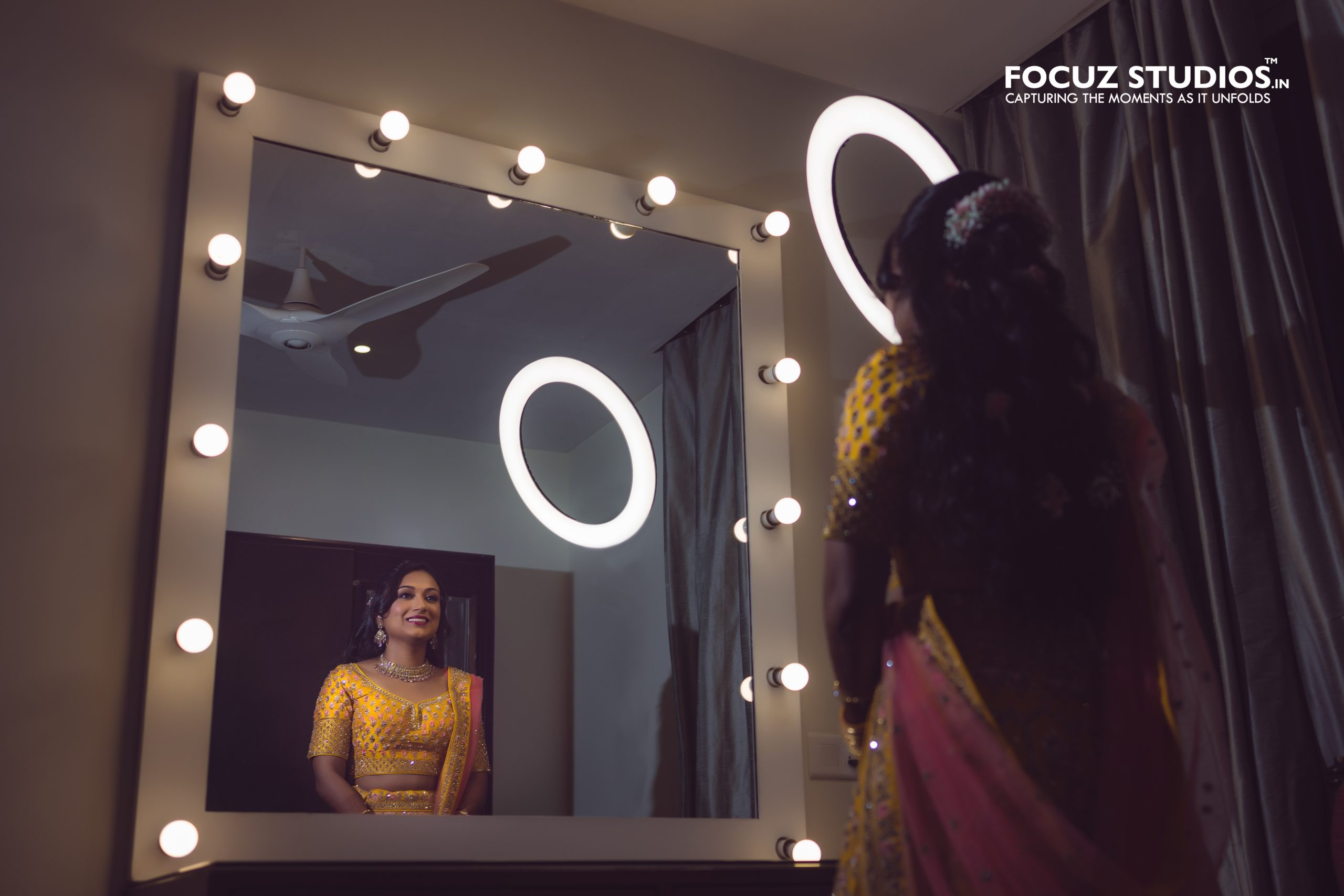Nikita bridal reflection portrait before Sangeet
