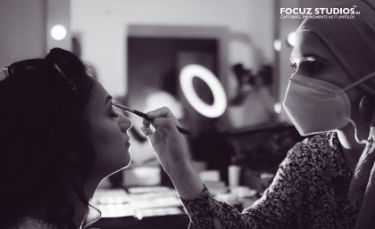Bride getting ready